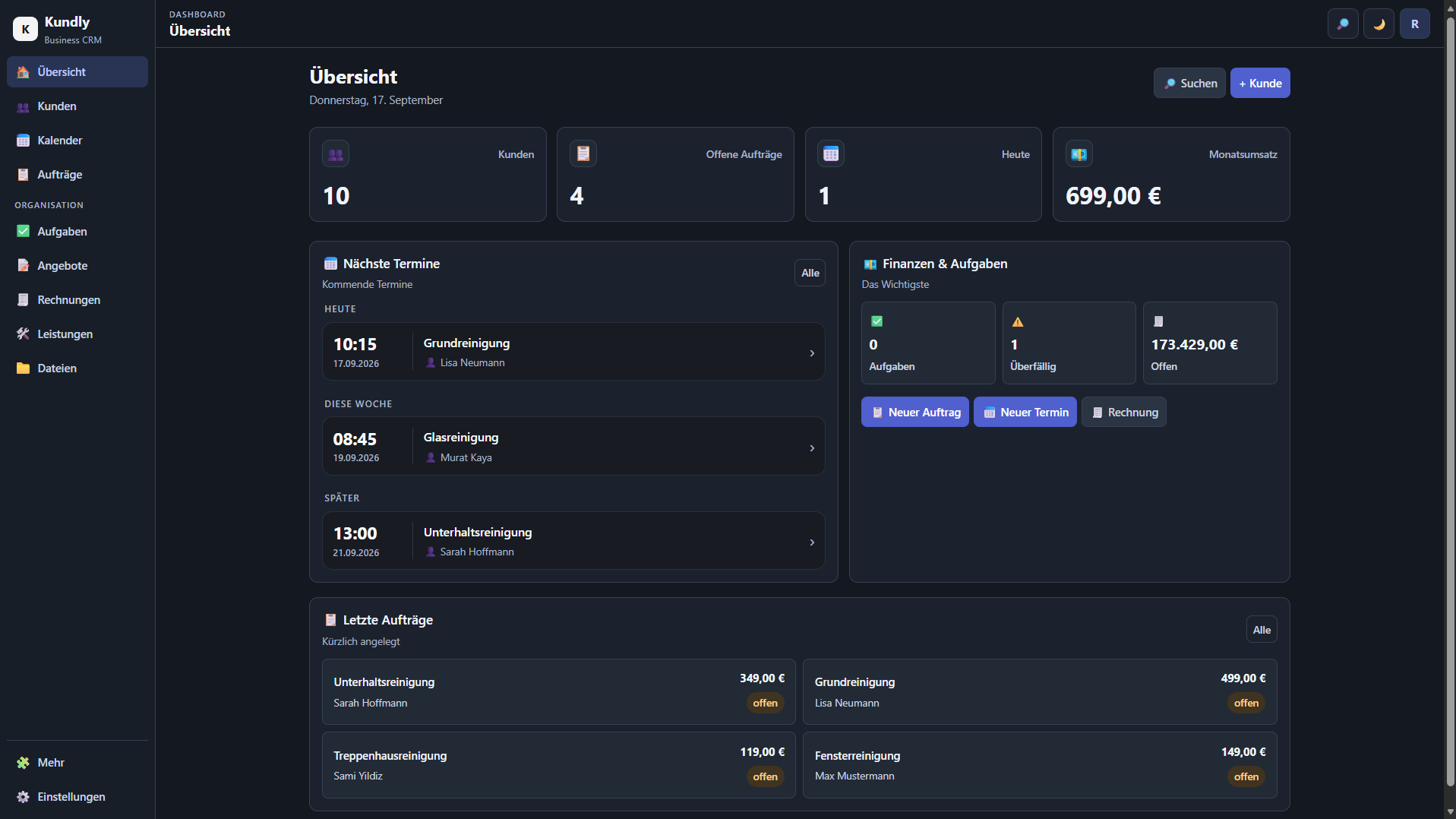 Kundly Dashboard